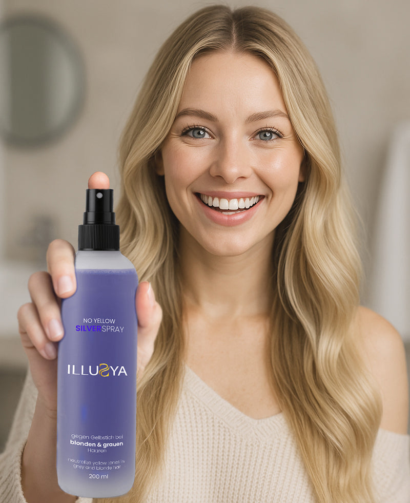 ILLUSYA Silber Spray / Silberspray gegen Gelbstich bei blondem Haar